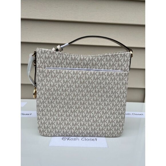 Michael Kors crossbody messenger bag MK signature large jetset bag light cream - Picture 4 of 10